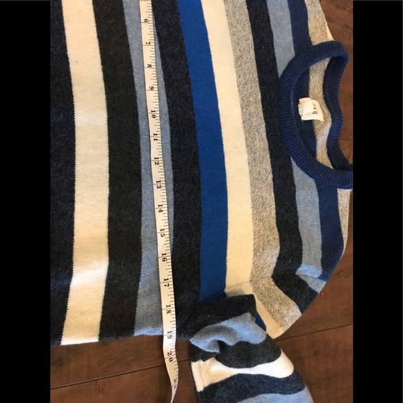 Gap Crew Neck Blue Striped Long Sleeve Sweater - Picture 7 of 8